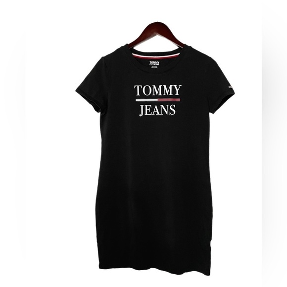Tommy Jeans Black T-Shirt Dress Womens Size Medium - Picture 1 of 4